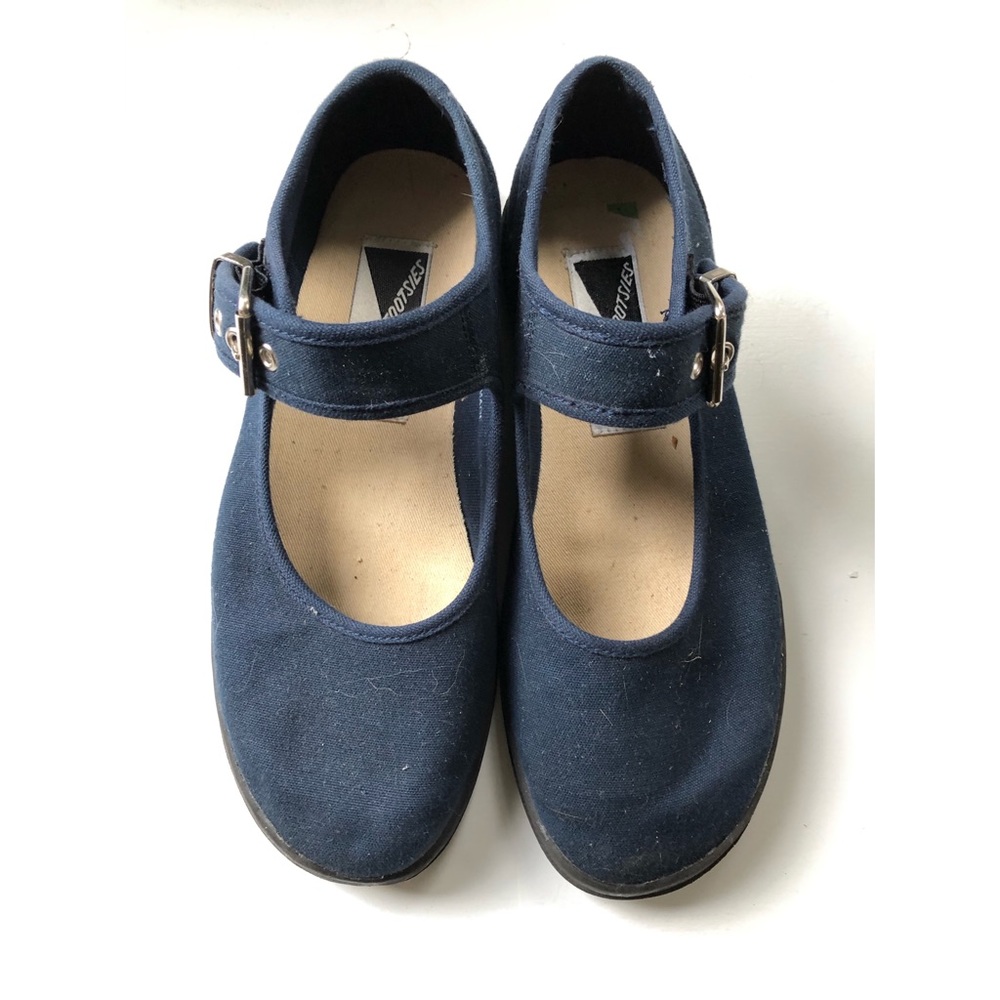 Navy buckle mary janes